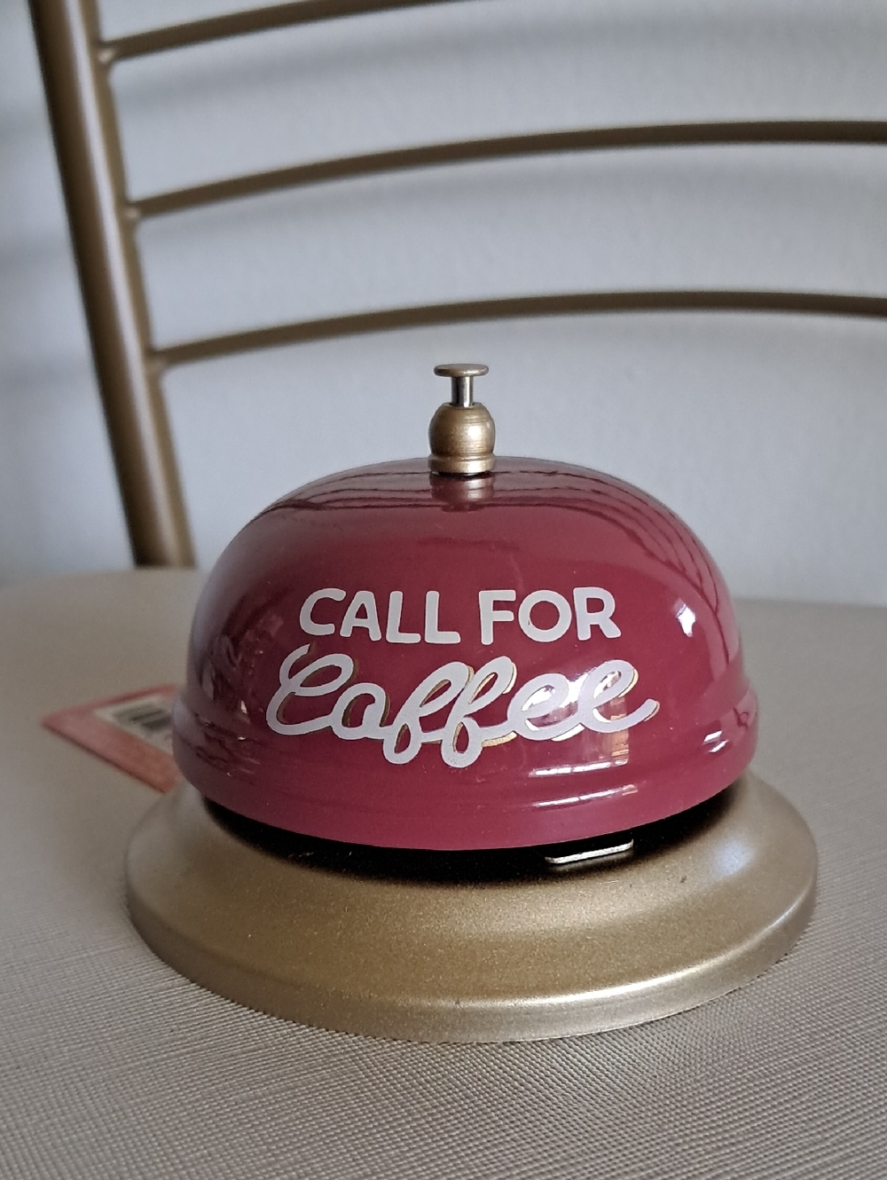 Ashland Pink and Gold 'Call for Coffee' Service Bell